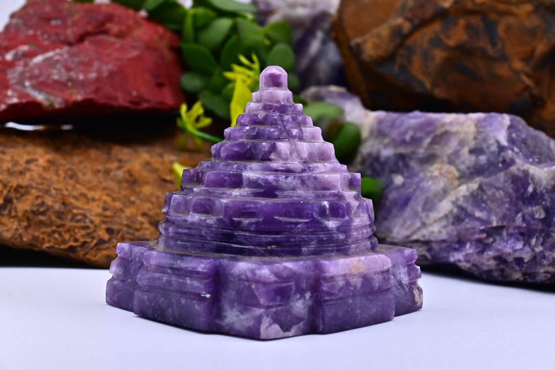 Amathyst crystal shree yantra