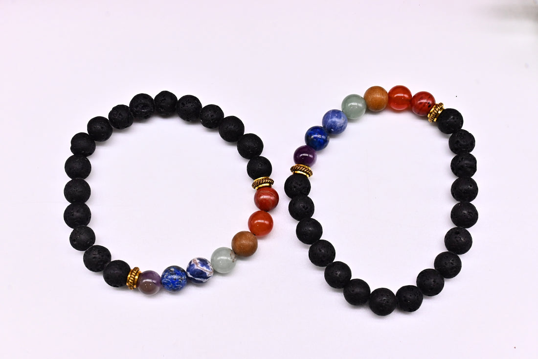 Combo Lava Seven Chakra Bracelet